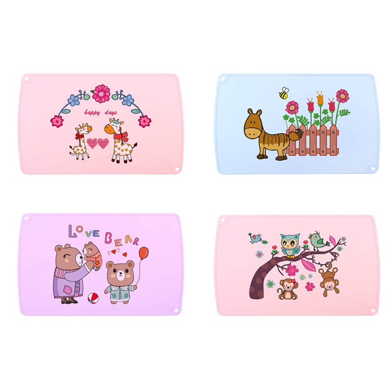 1Pcs Baby Placemats Cute Cartoon Non-slip Children Table Mat Food Grade Silicone Table Pad Mat Waterproof Tableware